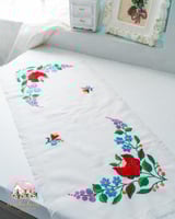 3681 مفرش انتيك مطرز زهور الخيال