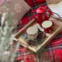 9992 صينية خشبية مستطيلة بمسكة معدنية