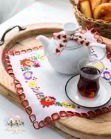 3698 مفرش انتيك مطرز خيوط الربيع