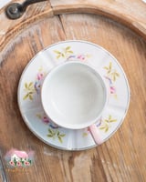 3756 كوب للشاي باستيل مورد مع صحن - زهري