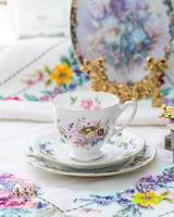 3658 كوب مع صحنين انتيك من كول بورت ورويال ستاندرد