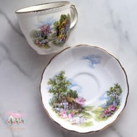 3423 كوب مع صحن انتيك الكوخ الريفي