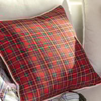 1424 كوشن كاروهات أحمر مع حشوة