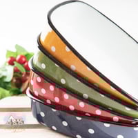 4151 صينية معدنية مع غطاء ( أحمر منقط )