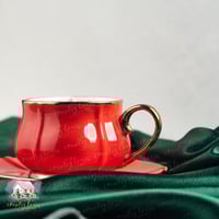 3383 كوب شتوي أحمر مع صحن