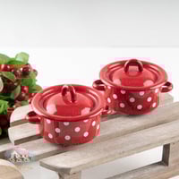 4154 ميني قدر معدني صغير أحمر منقط (للقطعة الواحدة...