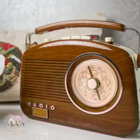 3399 راديو ريترو حجم كبير (نقش خشبي)