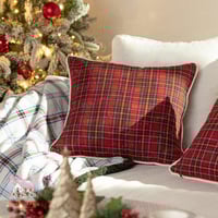 1424 كوشن كاروهات أحمر مع حشوة