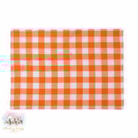 8075 لبادة قماشية كاروهات لون برتقالي (للقطعة الوا...