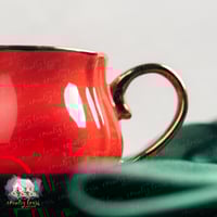 3383 كوب شتوي أحمر مع صحن