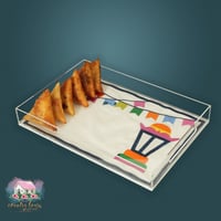 3394 صينية تقديم الفانوس الرمضاني مع مفرش داخلي