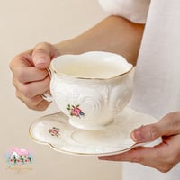 3123 كوب مع صحن الوردة الناعمة