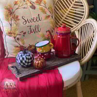 7467 صينية خشبية بشكل مستطيل ومسكة حديد