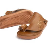 حذاء شرقي باصبع جلد طبيعي تصميم مميز