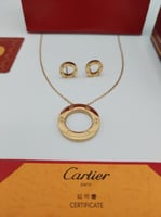 طقم سلسال وحلق كارتير (ذهبي)