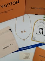 طقم سلسال وحلق لويس فيتون