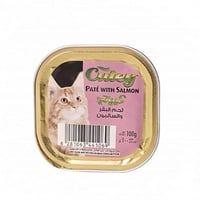 اكل قطط لحم البقر والسالمون كيوتي 100غ