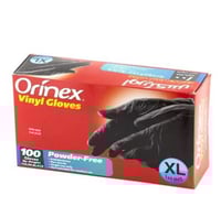 اورينكس قفازات اسود اكس لارج بدون بودرة 100 قفاز