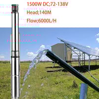 مضخة مياه تعمل بالطاقة الشمسية بقوة 2 حصان 1500 وا...