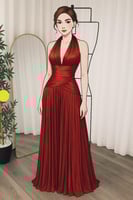 فستان ناعم عودي كسرات فخمة