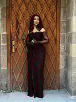 فستان سهرة موكا دانتيل فاخر