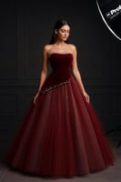 فستان سهرة جوخ مطرز لول لمعه