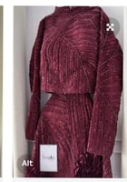 طقم سهرة منفصل بلوزه وتنورة مطرز بالكامل