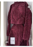 طقم سهرة منفصل بلوزه وتنورة مطرز بالكامل