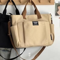 حقيبة كتف قماشية بسعة كبيرة