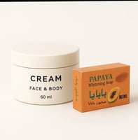 كريم الوجه والجسم 60 مل + صابونه بابايا