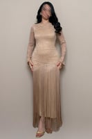 فستان سهرة بيج دانتيل بهدب أنيق