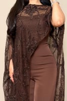 جمبسوت دانتيل انسيابي باللون البني