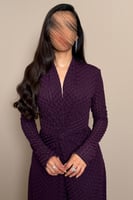 جمبسوت بنفسجي أنيق بقصة خصر محددة