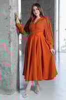 فستان واسع تصميم كسرات مزين بالخرز