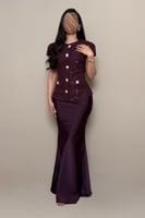 طقم تنورة وبلوزه بنفسجي بتفاصيل انيقة