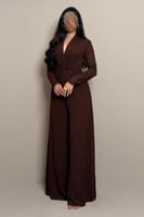 جمبسوت بني أنيق بقصة خصر محددة