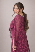 جمبسوت بنفسجي مع قطعه شيفون مزخرفه