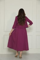 فستان كريب بجاكيت مزين بفصوص وحزام