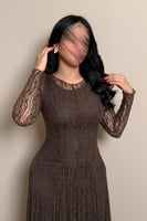 فستان بني طويل أنيق من مليحة