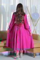 فستان واسع تصميم كسرات مزين بالخرز