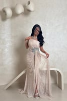 فستان بيج دانتيل بتطريز كريستالي فاخر