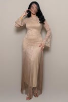 فستان سهرة بيج دانتيل بهدب أنيق