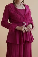 افرول واسع بريش عند الصدر وحزام كريستال