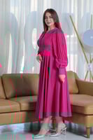 فستان واسع تصميم كسرات مزين بالخرز