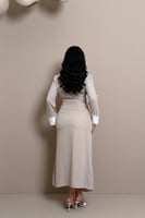 فستان بقصة مريحة بتصميم كلاسيكي عصري من الكريب