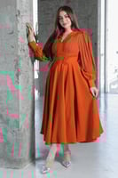 فستان واسع تصميم كسرات مزين بالخرز