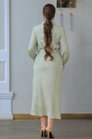 فستان كلاسيكي عصري بأكمام طويلة وياقة قميص