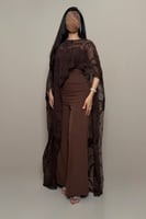 جمبسوت دانتيل انسيابي باللون البني