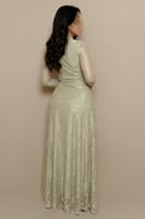 فستان عشبي دانتيل بتصميم أنيق رسمي