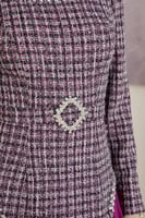 فستان شتوي مشجر بكسرات من الجوانب مع حزام شكل كرست...